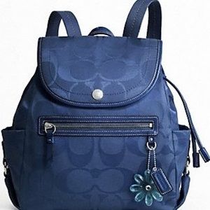 Coach Navy Blue Kyra Daisy Signature Backpack